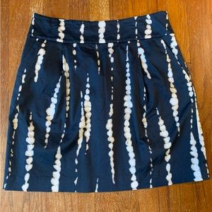 Loft navy/cream mini skirt
